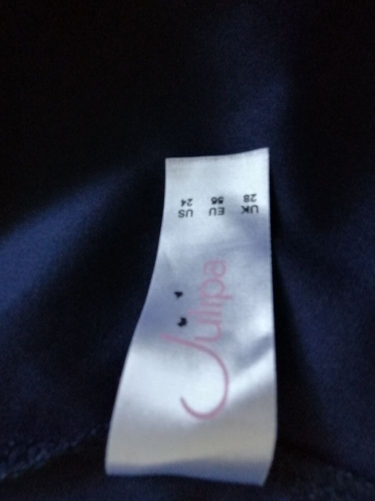 Womens Blouse Size 28 Navy And White Double Layer dress up or down - Picture 11 of 15